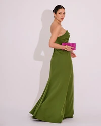 Vestido de Festa Longo Tomara que Caia Alfaiataria Verde
