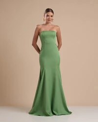 Vestido de Festa Longo Alfaiataria Tomara que Caia Saia Sereia Verde Matcha