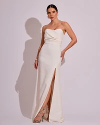 Vestido de Festa Longo Tomara que Caia Alfaiataria Branco
