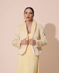 Casaco Fake Fur Palha