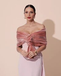 Estola Veludo Rose