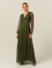 Vestido Longo Jade Verde Militar