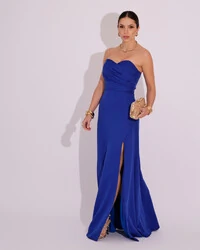 Vestido de Festa Longo Tomara que Caia Alfaiataria Azul Royal