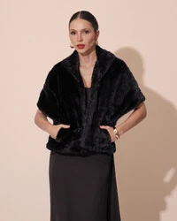 Estola Fake Fur Preto