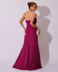 Vestido de Festa Longo Tomara que Caia Alfaiataria Fúcsia Beterraba