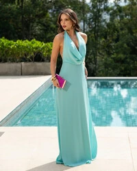 Vestido de Festa Longo com Decote Degagê Tiffany