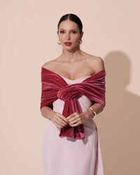 Estola Veludo Pink Escuro