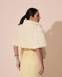 Estola Fake Fur Amarelo Manteiga