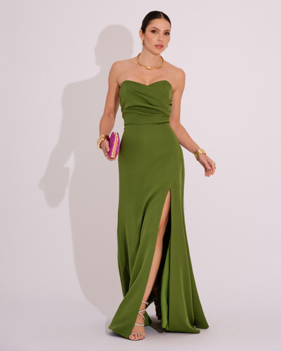 Foto Vestido de Festa Longo Tomara que Caia Alfaiataria Verde