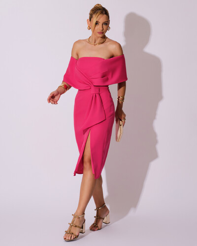 Foto Vestido de Festa Midi Alfaitaria Pink