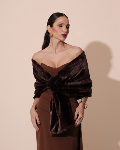 Foto Estola de Pele Marrom