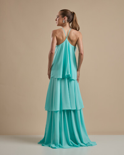 FotoVestido Longo Babado em Camadas Tiffany
