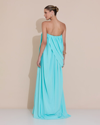 Foto Vestido de Festa Longo Tomara Que Caia Crepe Chiffon Drapeado Tiffany