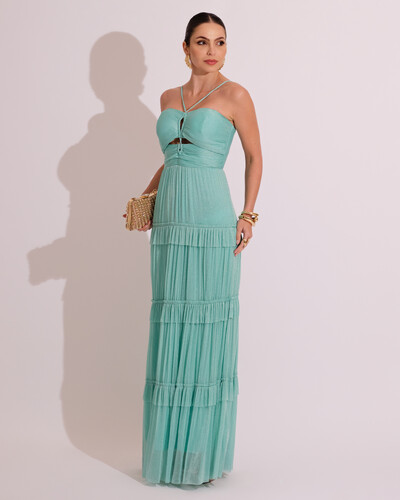 Foto Vestido de Festa Longo Tule com Saia Babado Tiffany