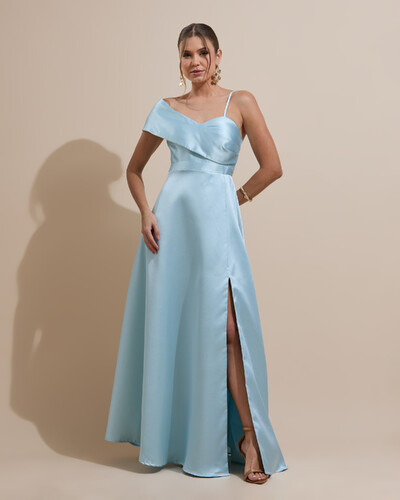 Foto Vestido de Festa longo Faixa Ombro e Fenda Zibeline Tiffany