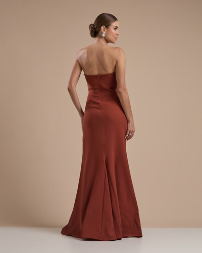 FotoVestido de Festa Longo Tomara que Caia Alfaiataria Terracota