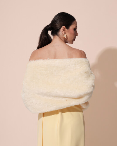 FotoEstola Amarelo Manteiga Fake Fur