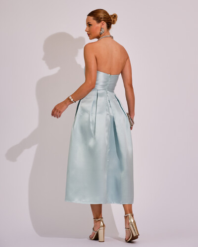 FotoVestido Midi Tomara que Caia Zibeline Com Pregas Tiffany