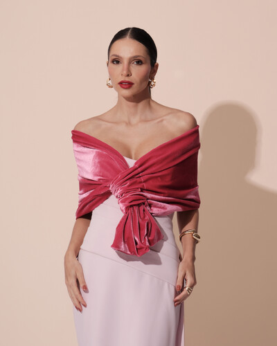 Foto Estola Veludo Pink