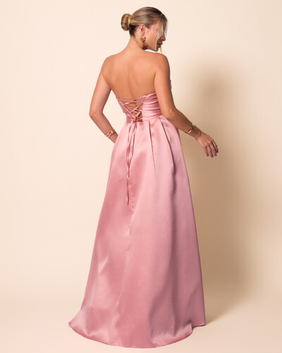 FotoVestido de Festa Longo Tomara que Caia Trançado Costa em Zibeline Rose