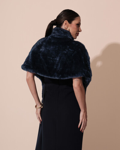 FotoEstola Fake Fur Azul Marinho