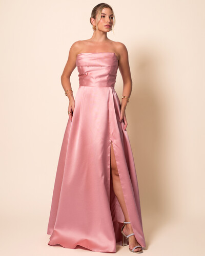 Foto Vestido de Festa Longo Tomara que Caia Trançado Costa em Zibeline Rose