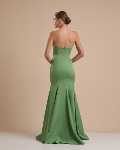 FotoVestido de Festa Longo Alfaiataria Tomara que Caia Saia Sereia Verde Matcha