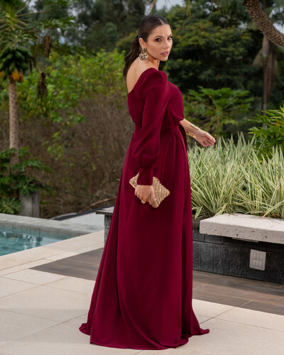 FotoVestido Longo Leticia Marsala