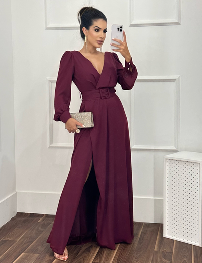 Foto Vestido Longo Michelle Marsala