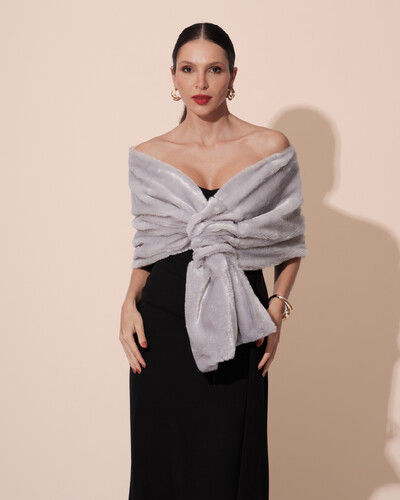 Foto Estola de Pele Cinza