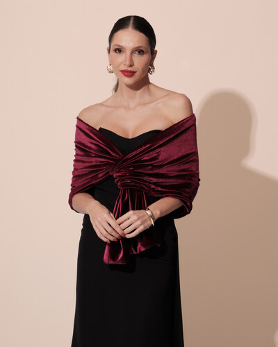 Foto Estola Veludo Marsala