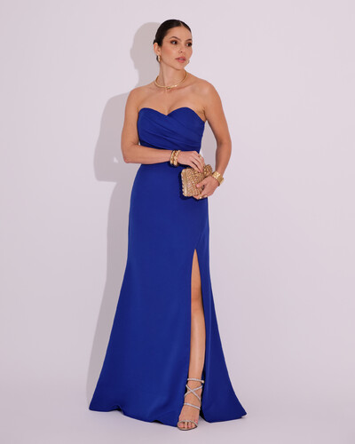 Foto Vestido de Festa Longo Tomara que Caia Alfaiataria Azul Royal