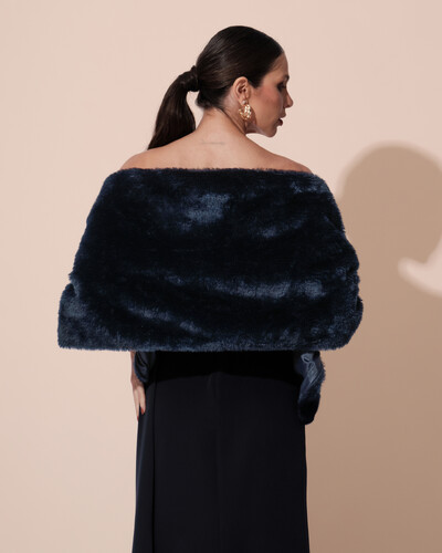 FotoEstola Azul Marinho Fake Fur