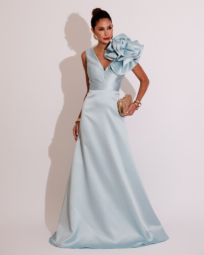 Foto Vestido de Festa longo Zibeline Flor Tiffany