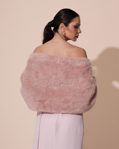 FotoEstola Rose Queimado Fake Fur