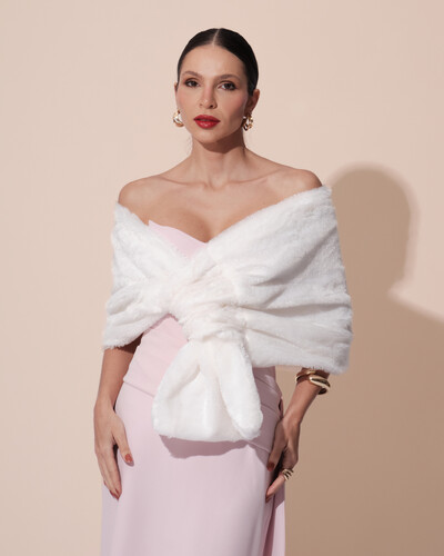 Foto Estola de Pele Branco