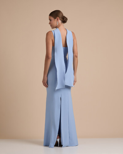 FotoVestido de Festa Longo Alfaiataria Alça Larga e Lenço Serenity