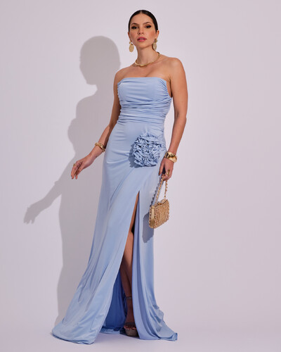 Foto Vestido Longo Tomara que Caia Malha Fenda Serenity