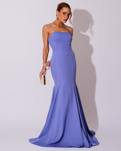 Foto Vestido de Festa Longo Alfaiataria Tomara que Caia Saia Sereia Lilás New