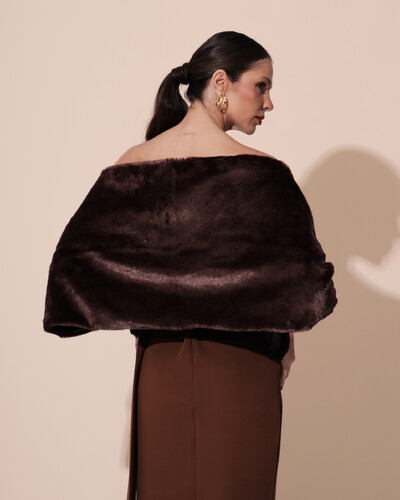 FotoEstola Marrom Fake Fur