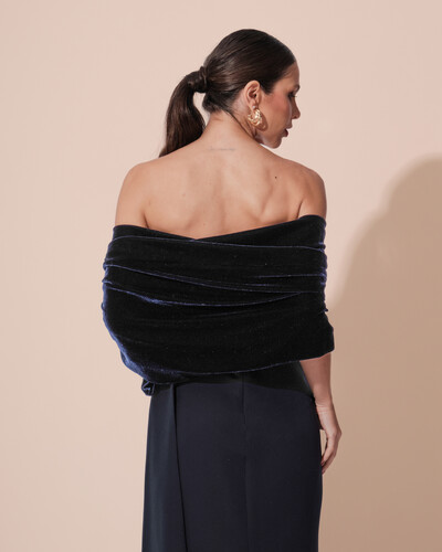 FotoEstola Veludo Azul Marinho New