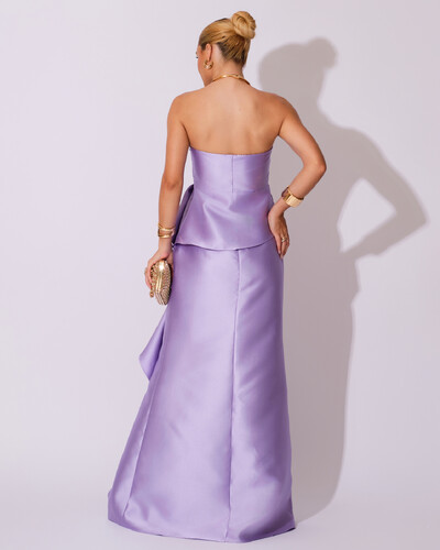 FotoVestido de Festa Longo Tomara que Caia Babado Cascata Lilás