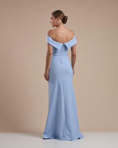 FotoVestido de Festa Longo Ombro a Ombro com Fenda em Alfaiataria Serenity