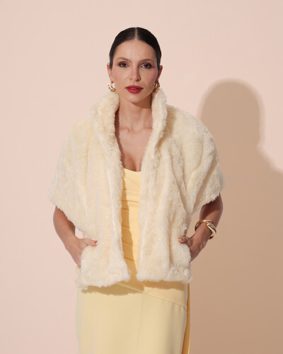 Foto Estola Fake Fur Amarelo Manteiga