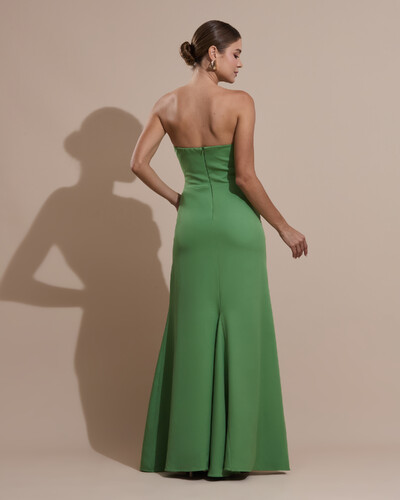 Foto Vestido de Festa Longo Tomara que Caia Alfaiataria Verde Matcha