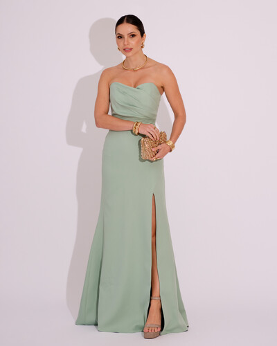Foto Vestido de Festa Longo Tomara que Caia Alfaiataria Verde Menta
