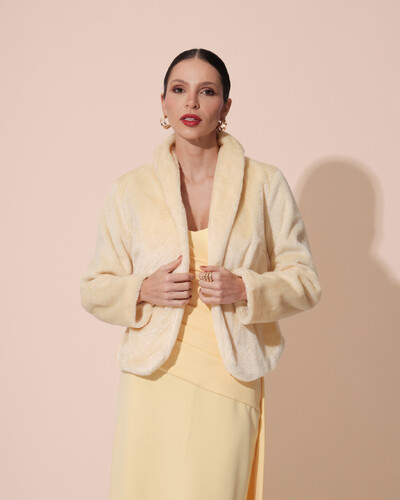 Foto Casaco Fake Fur Palha