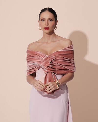 Foto Estola Veludo Rose