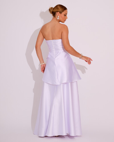 FotoVestido de Festa Zibeline Tomara que Caia com Recortes e Camadas Branco