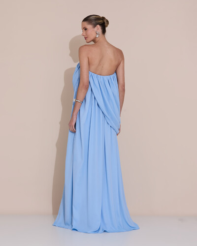 Foto Vestido de Festa Longo Tomara Que Caia Crepe Chiffon Drapeado Serenity